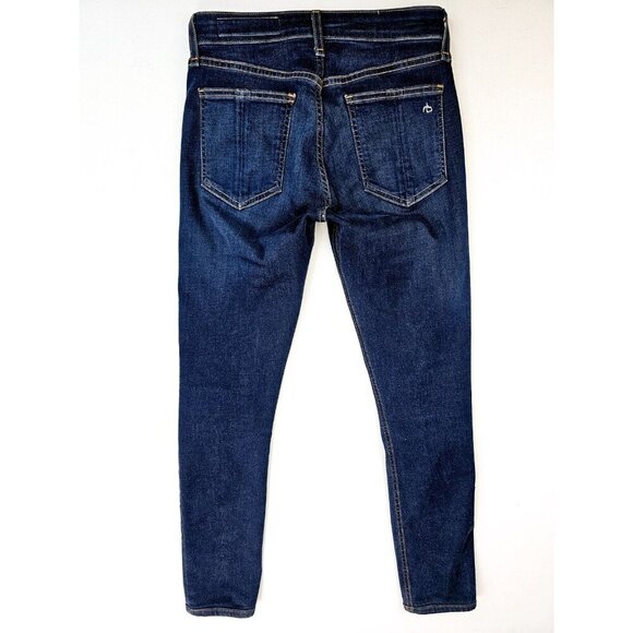 Rag Bone Size 24X25 Women Cate Mid Rise Ankle Skinny Blue Denim Carmen Jeans USA - Picture 1 of 14